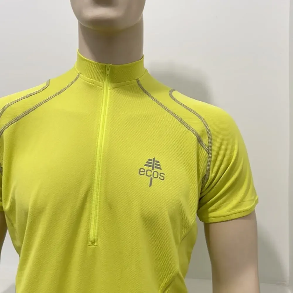 ecos Performance Wear Short Sleeve  T-Shirt Green Zipper Pockets Size  M NWT - Picture 3 of 9